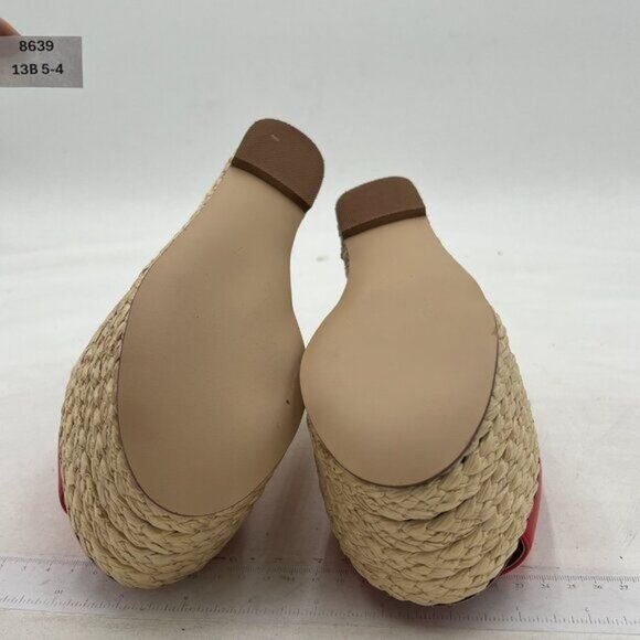 FOWT Red Platform Wedge Sandals Espadrilles Braided Open Toe Slip On Summer Mule - Picture 6 of 7